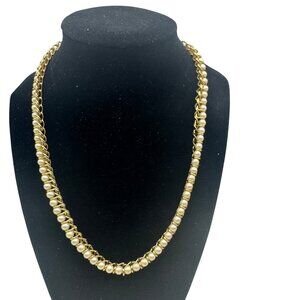 Monet Faux Pearl & Gold-Tone Chain Necklace 18 Inches Classic Preppy